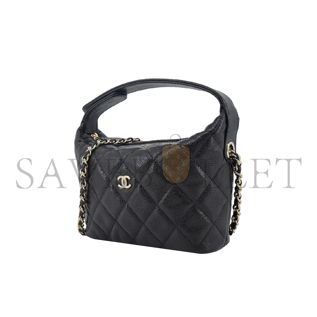 Ch*el 25c hobo lunch box bag black as0622 (21.5*19*6cm)